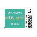 Save the Date lovebirds postage stamps stamp