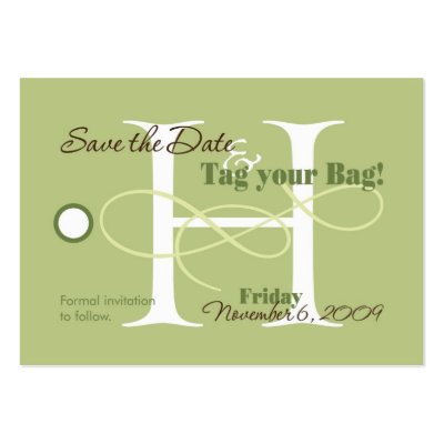 Save the Date Luggage Tag Business Cards by clairek01