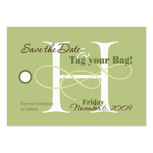 Save the Date Luggage Tag Business Cards (front side)