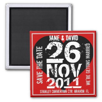 Save The Date Magnet Big Date Red magnet