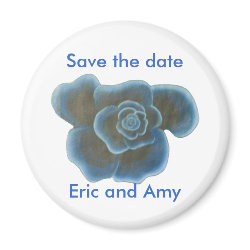 Save the date magnet, blue rose magnet