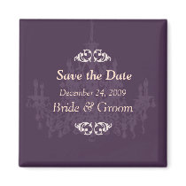 Save the Date Magnet, chandelier + vine