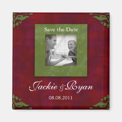 save the date magnet christmas wedding floral zazzle christmas wedding save the date
