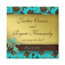 Save the Date Magnet Elegant Gold Floral BB 2