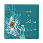 Save the Date Magnet - Elegant Peacock