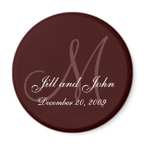 Save the Date Magnet First Names and Initials Brow