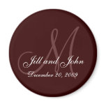 Save the Date Magnet First Names and Initials Brow