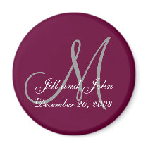 Save the Date Magnet First Names and Initials Wine