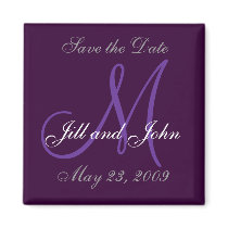 Save the Date Magnet First Names, Initials Purple by monogramgallery Save the Date Magnet First Names, Initials Purple