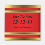 Save the Date Magnet gold red