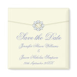 Save the Date Magnet Ivory with Pearl & Diamond