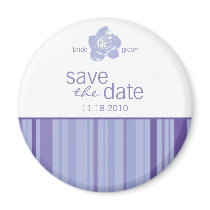 Save The Date Magnet-Modern Stripes (Lavender)