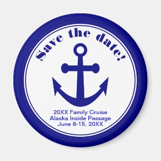 Save the Date Magnet Nautical Cruise Beach Wedding