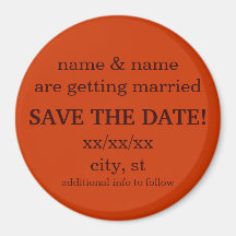 SAVE THE DATE magnet - sienna and chocolate