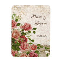 Save the Date Magnet, Trellis Rose Vintage Card