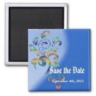 Save the date magnet. Tropical color style floral Refrigerator Magnet