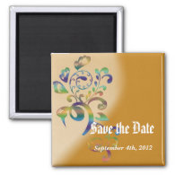Save the date magnet. Tropical color style floral Fridge Magnets