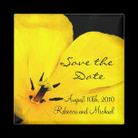 Save the Date Magnet with Yellow Flower magnets