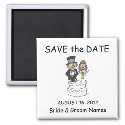 Fun Clipart Wedding Save the Date Magnets Customize with your wedding date 