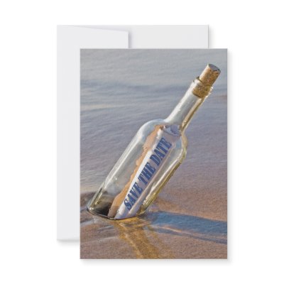 "Save The Date" message in a bottle Personalized Invitation by dryfhout