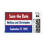 Save the Date Military Wedding Red White Blue Postage