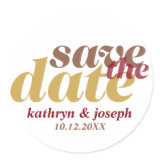 Save the date mocha brown wedding engagement seals round sticker