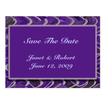 Save the Date Modern Purple Postcard