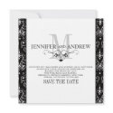 Save the Date Monogram Chandelier Announcement invitation