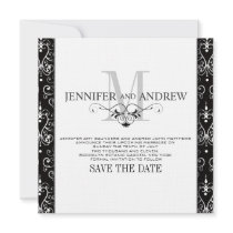 Save the Date Monogram Chandelier Announcement