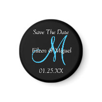 Save The Date Monogram Magnet