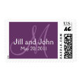 Save the Date Monogram Purple Wedding Postage