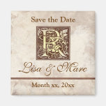 Save the Date Monogram R Magnets