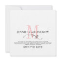 Save the Date Monogram Wedding Announcement invitation