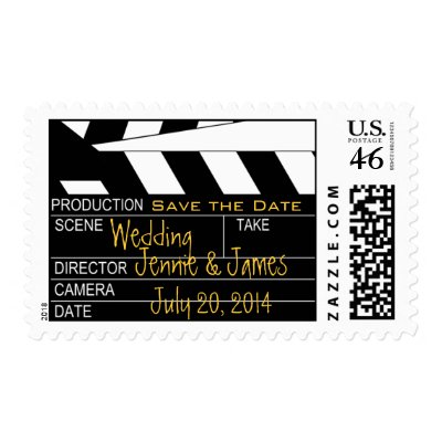 Save the Date Movie Theme Wedding Postage
