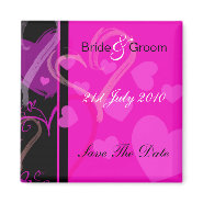 Save The Date - Mystic Heart - Black/Pink magnet