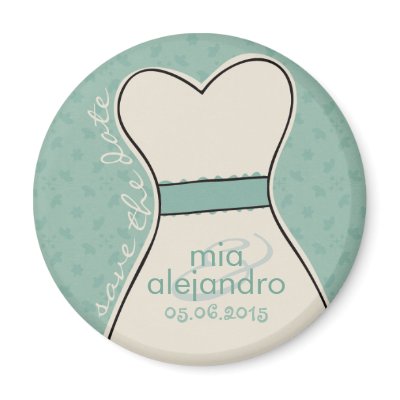Save the date (names and date) Customizable - BLUE Refrigerator Magnets
