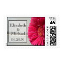Save the Date Names Pink Daisy Postage postage by indolilly Save the Date Names Pink Daisy Postage postage