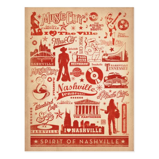 Save the Date | Nashville, TN - Pattern Print Postcard | Zazzle