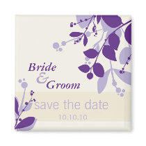 SAVE THE DATE :: nature - vanilla lilac purple magnets