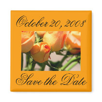Save the Date October Orange Roses Magnet