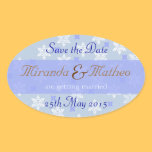 Save the Date oval blue Sticker