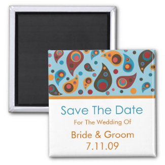 Save The Date - Paisley magnet