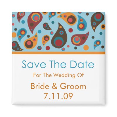 Save The Date - Paisley Fridge Magnet by fe0208