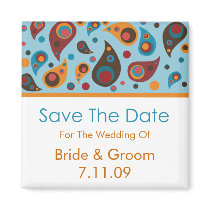 Save The Date - Paisley magnets