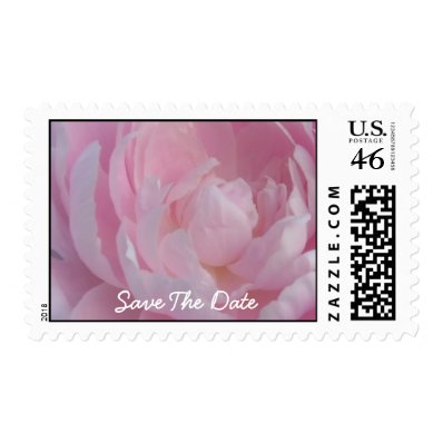 Save The Date Pale Pink Peonies Wedding Postage
