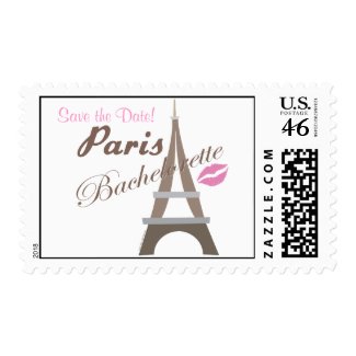 Save the Date Paris Bachelorette Stamps stamp