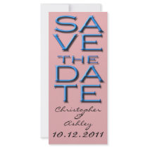 Save the Date Peach and Baby Blue Rack Card