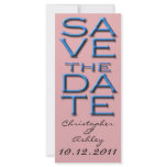 Save the Date Peach and Baby Blue Custom Rack Card