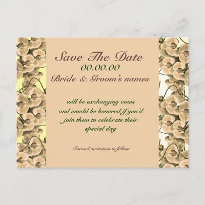 Save the date peach orchid customizable template post card by Florals