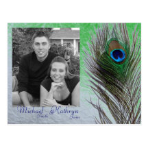 Save the Date - Peacock Post Card